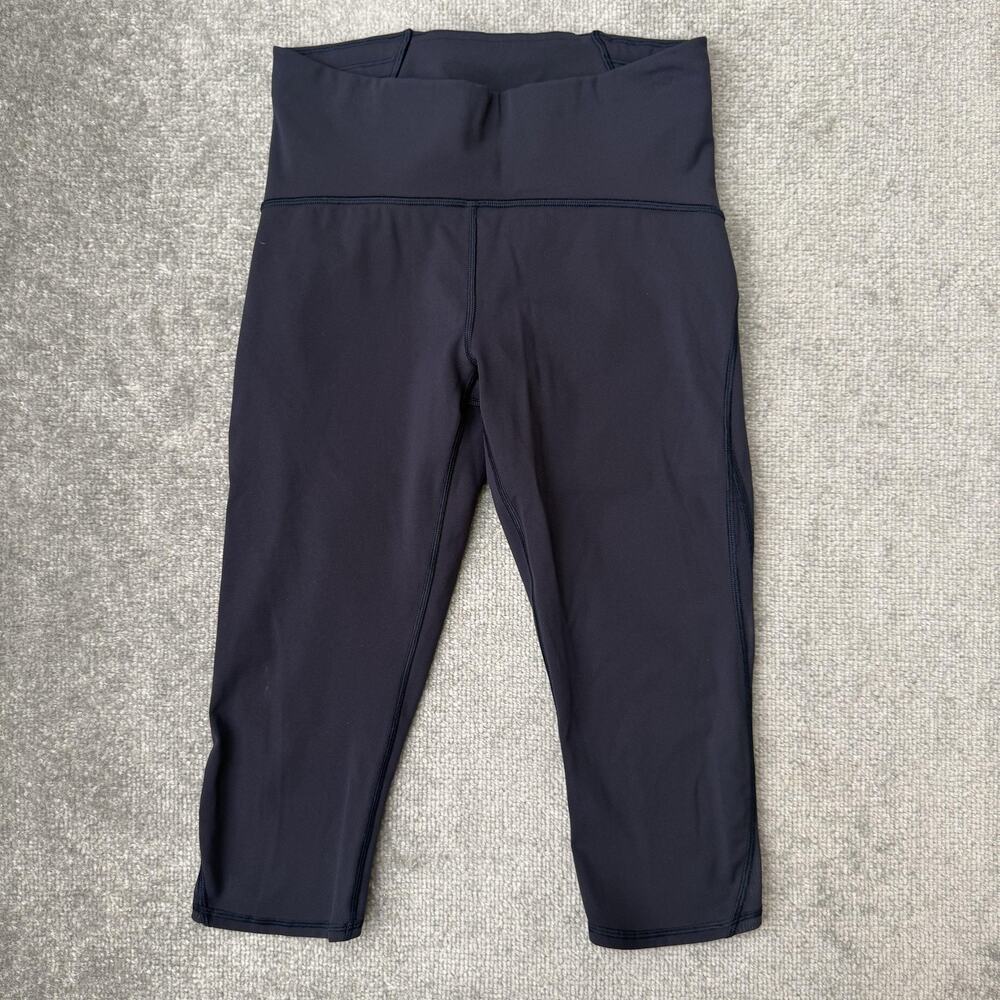 Lululemon Pants Womens 8 Navy High Rise Crop Leggings Workout Athletic Gym Yoga